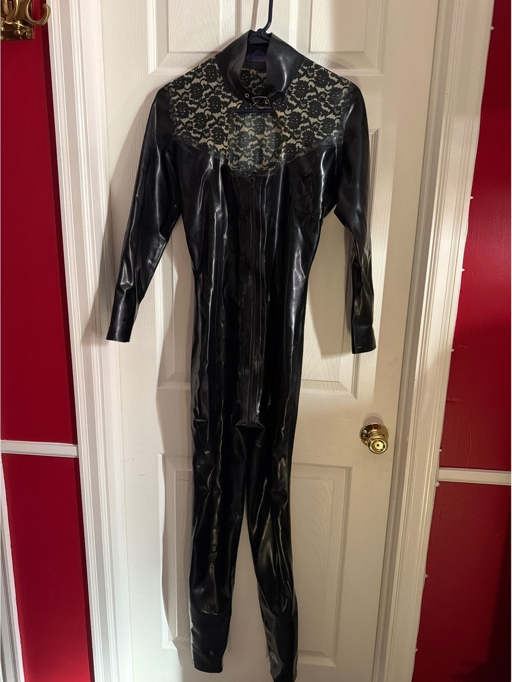 Bordelle-L'Amour Trixi Lace-Print Women's Latex Catsuit